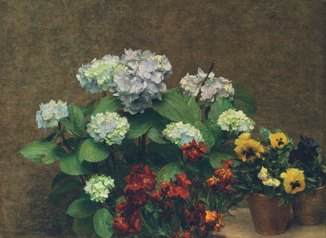 Bloemen door Ignace Henri Jean Fantin Latour
