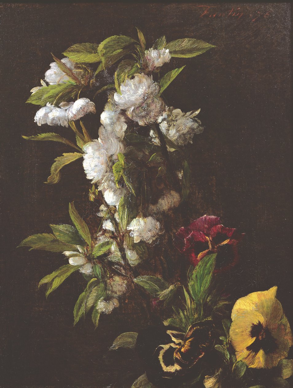 Bloemen, 1876 door Ignace Henri Jean Fantin Latour