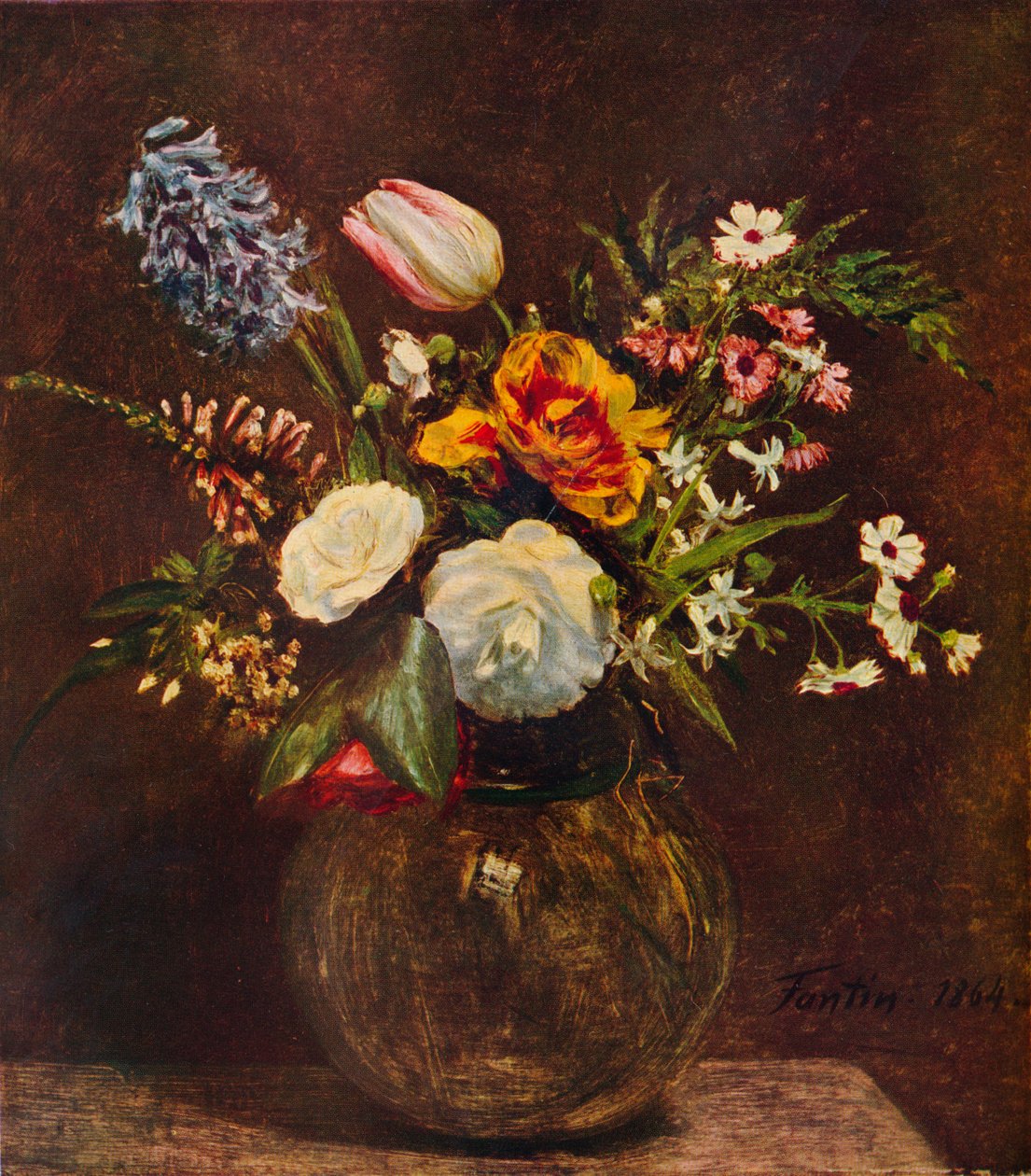 Bloemen, 19e eeuw door Ignace Henri Jean Fantin Latour