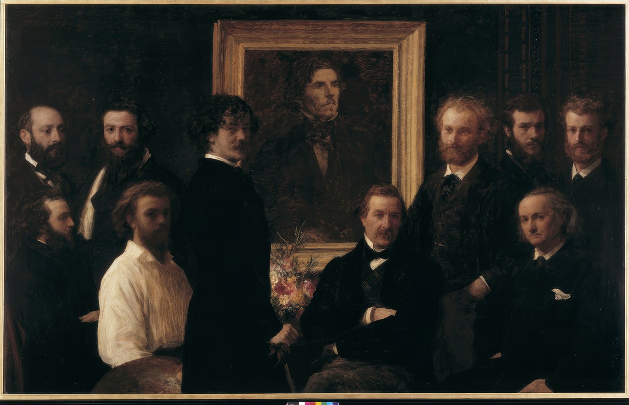 Hommage aan Delacroix door Ignace Henri Jean Fantin Latour