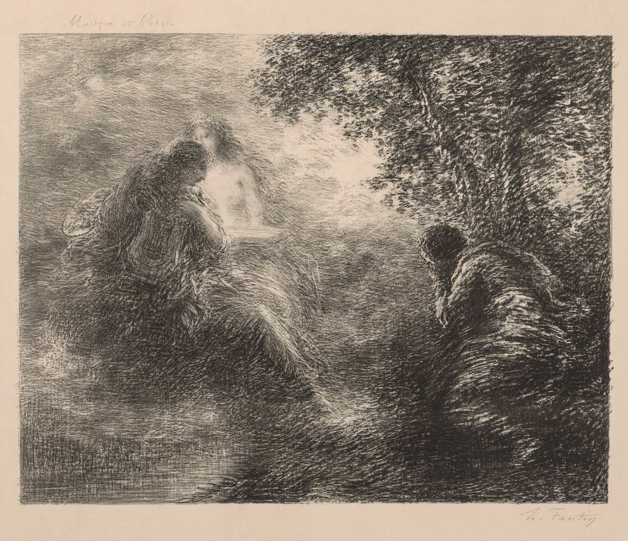 Muziek en poëzie, 1883 door Ignace Henri Jean Fantin Latour