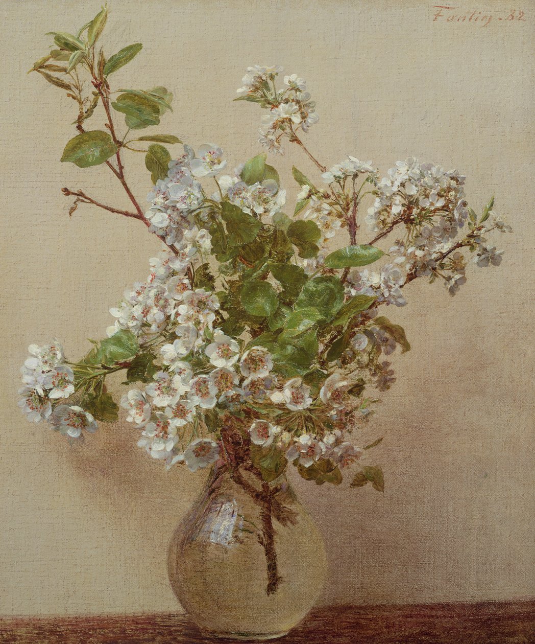 Perenbloesem, 1882 door Ignace Henri Jean Fantin Latour