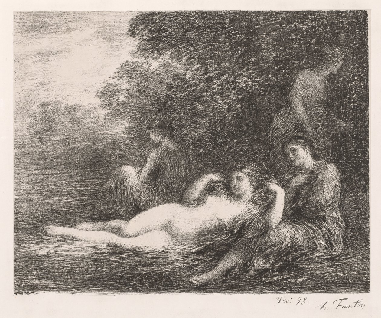 De baders, 1898 door Ignace Henri Jean Fantin Latour