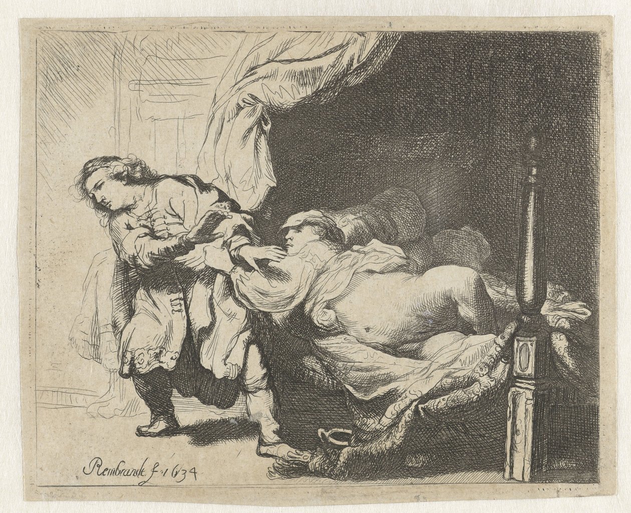 Jozef en de vrouw van Potifar door Ignace Joseph de Claussin