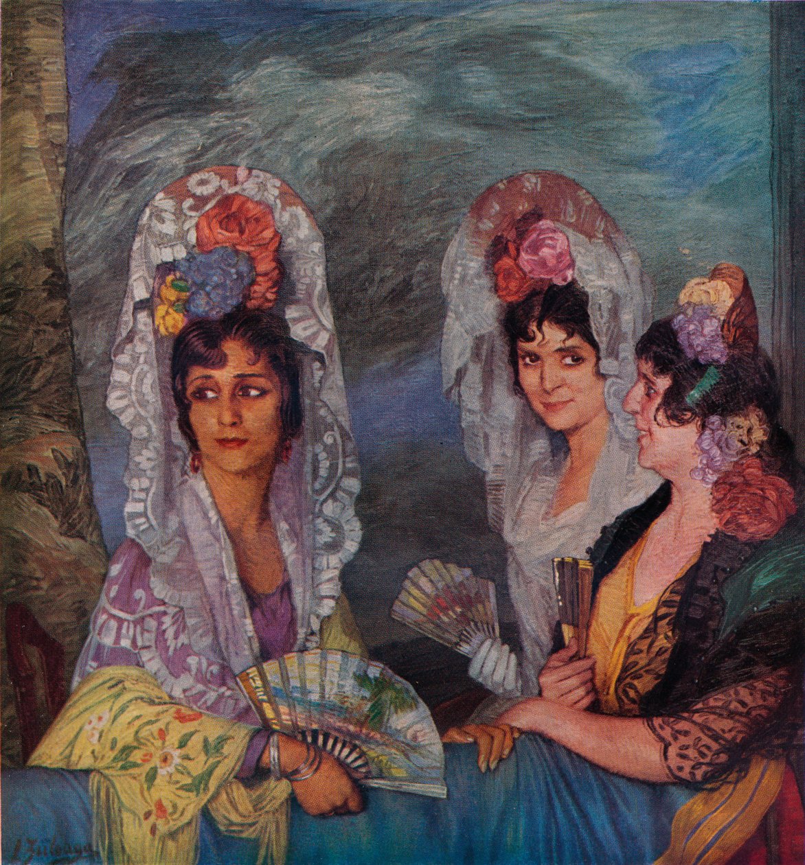 Le Balcon, ca. 1931 door Ignacio Zuloaga y Zabaleta