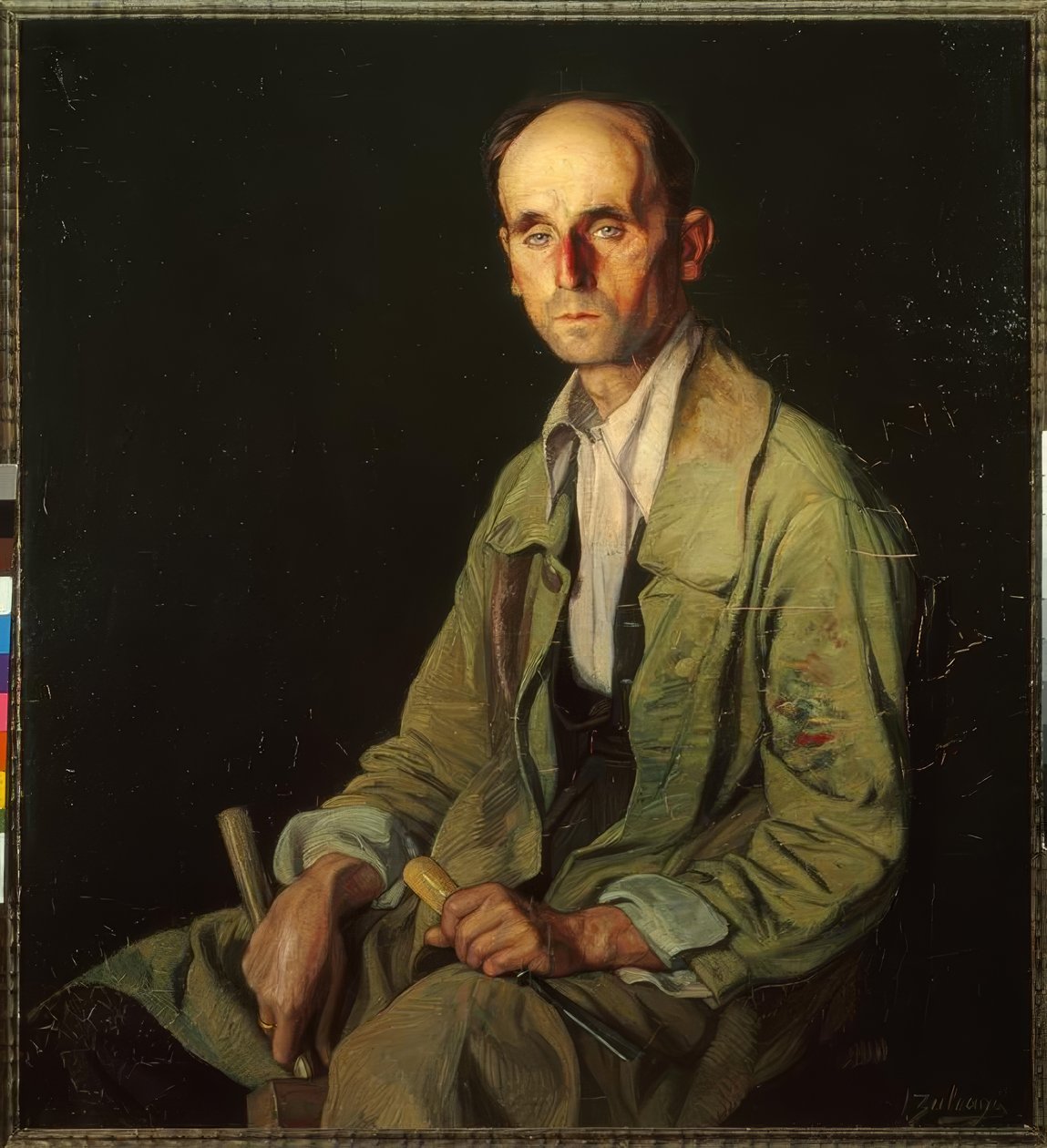Portret van de beeldhouwer Beobide door Ignacio Zuloaga y Zabaleta
