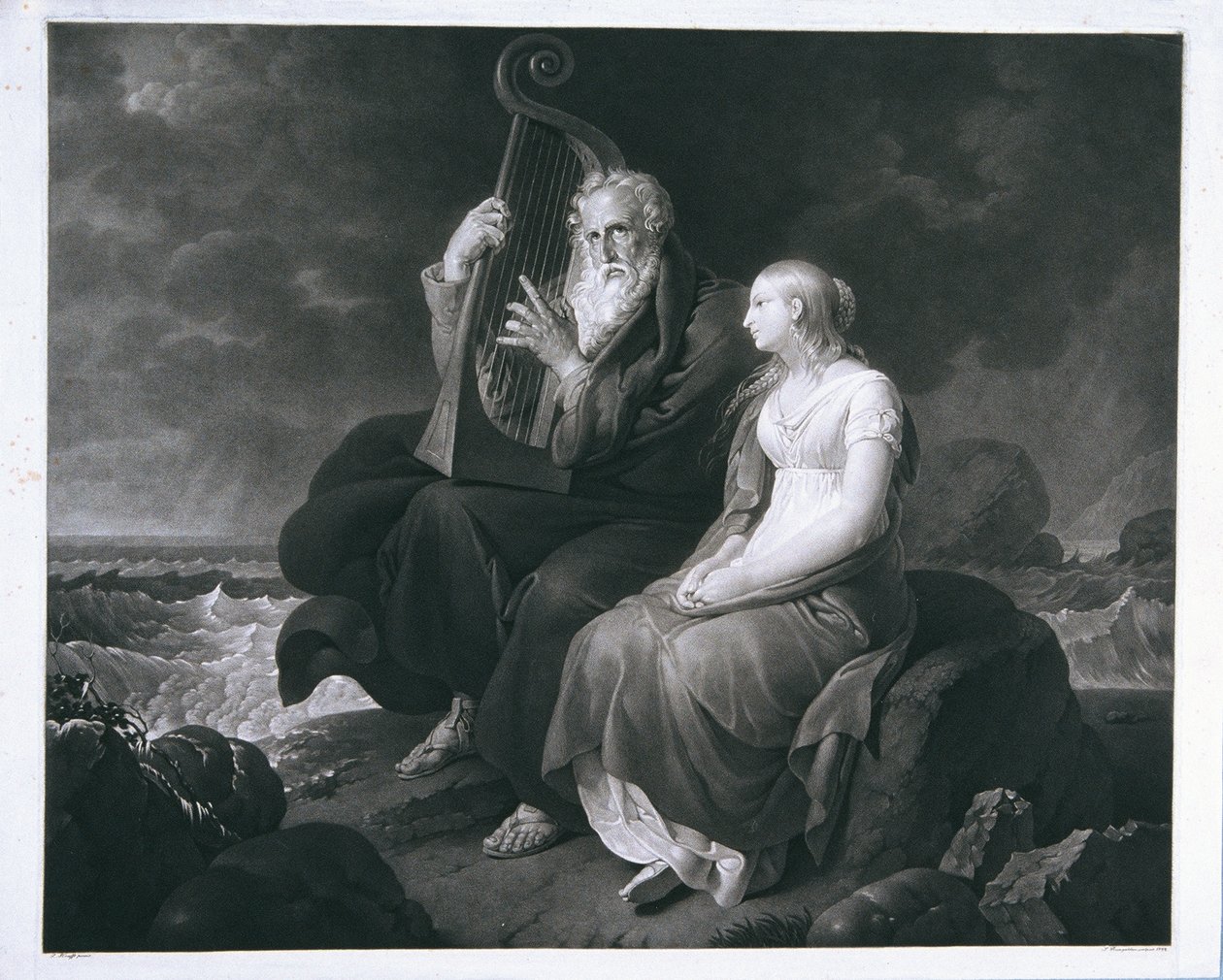Ossian en Malvina door Ignaz Rungaldier