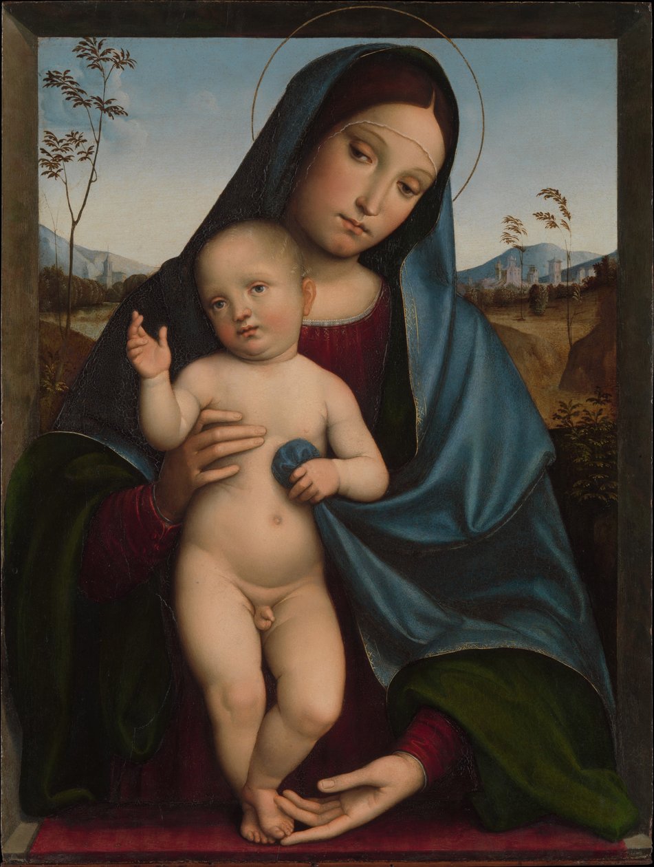 Madonna en Kind door Il Francia