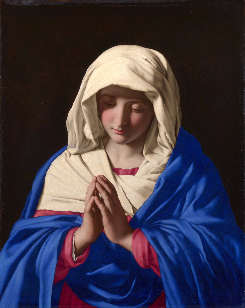De Maagd in gebed, 1640-50 door Il Sassoferrato