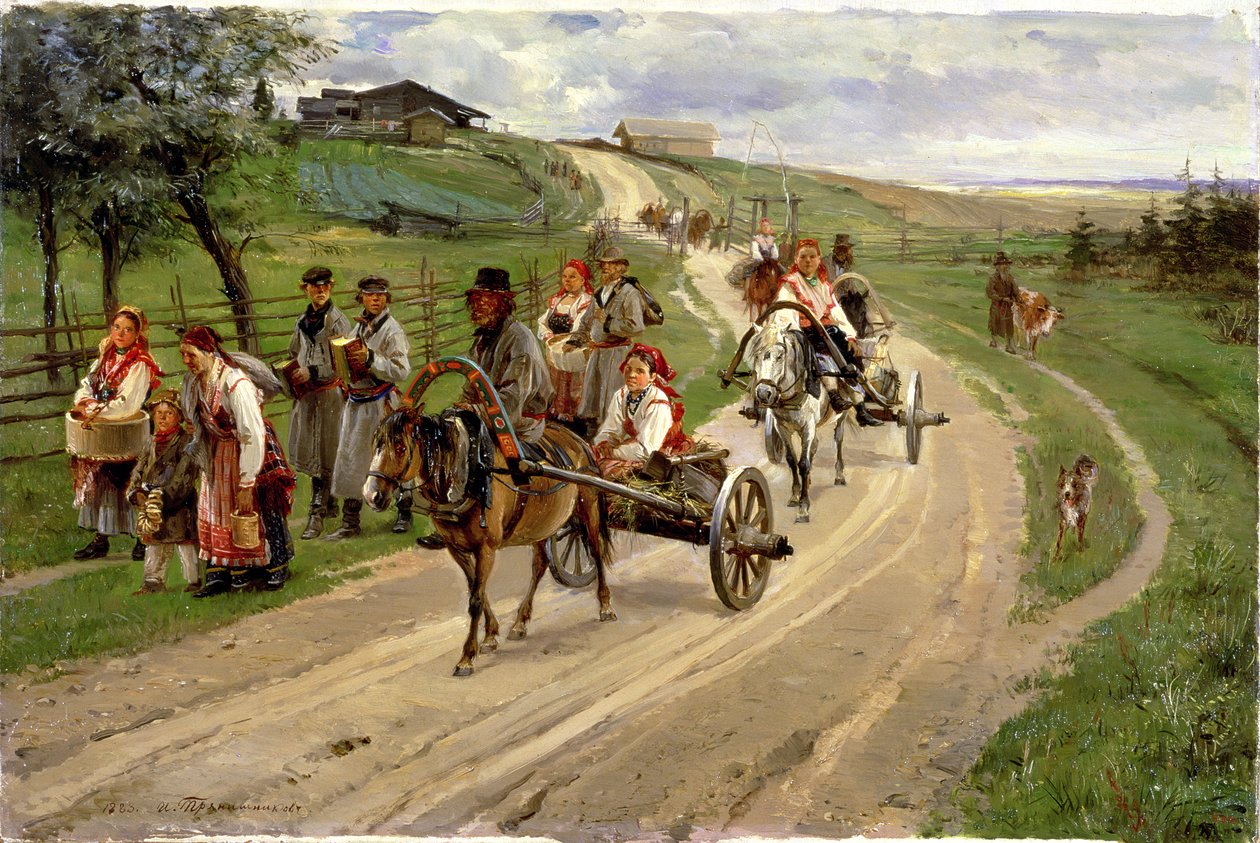 Terugkeer van de Kermis, 1883 door Illarion Mikhailovich Pryanishnikov