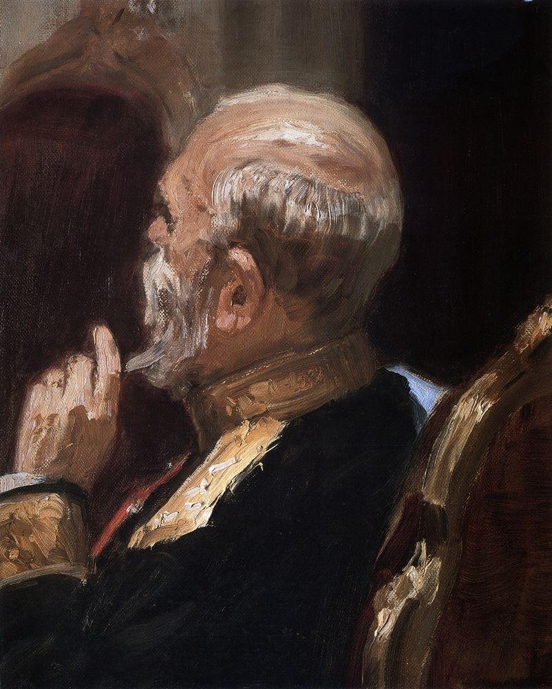 Obruchev door Ilya Efimovich Repin