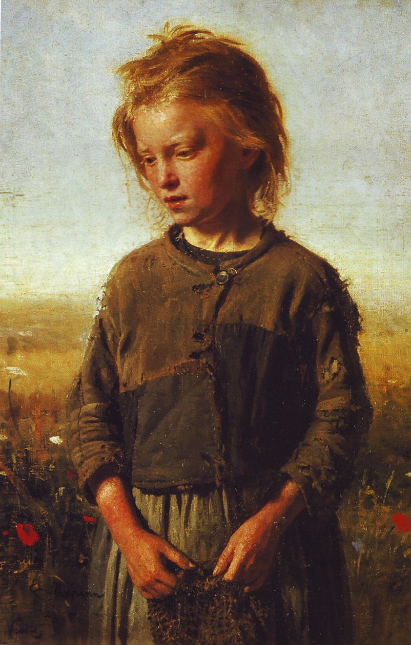 Vissermeisje door Ilya Efimovich Repin