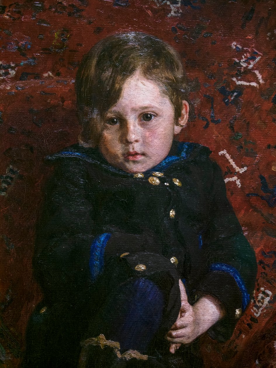 Yuri Repin als kind (detail) door Ilya Efimovich Repin