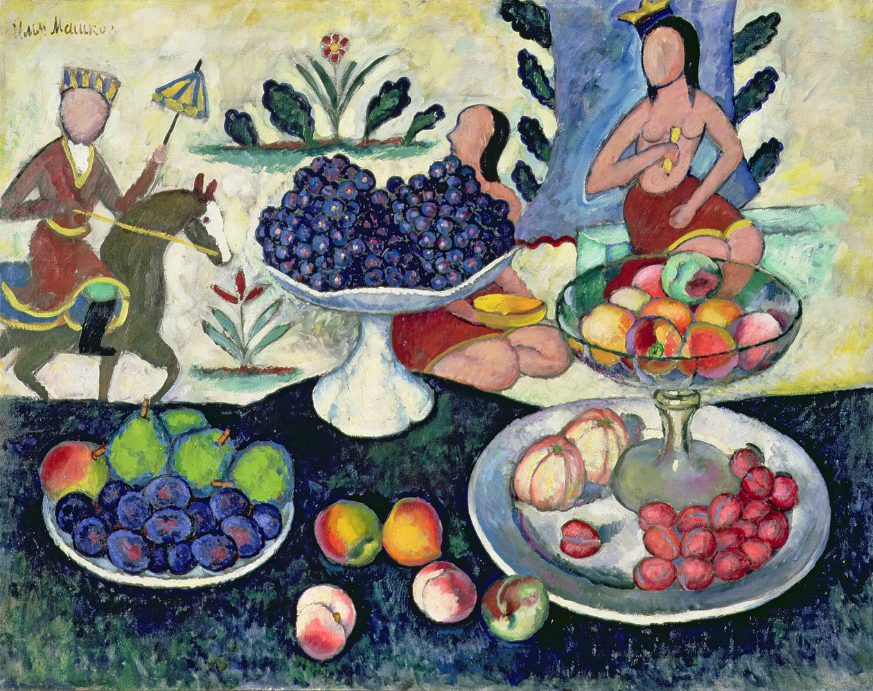 Stilleven van Fruit door Ilya Ivanovich Mashkov