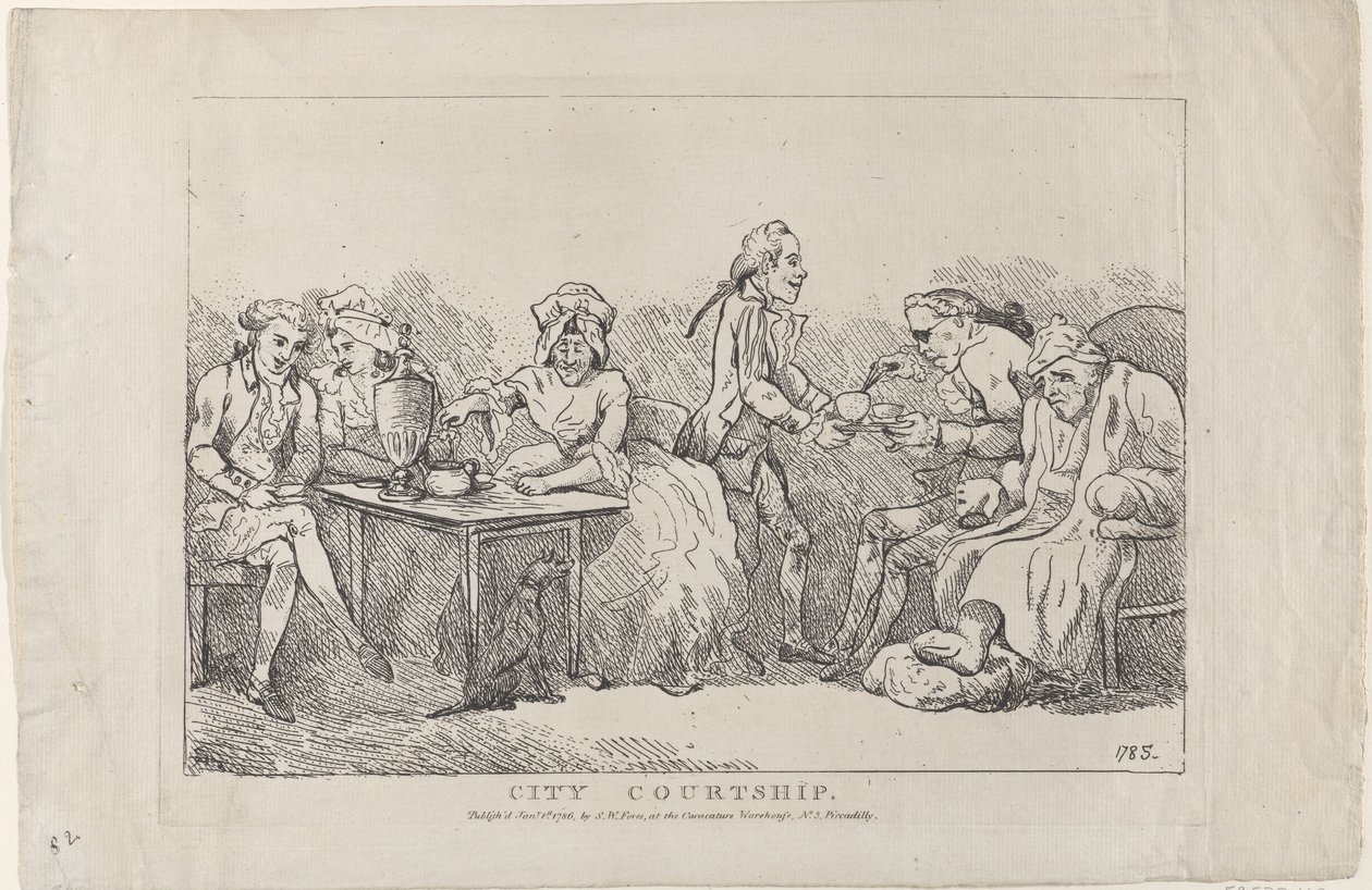 Stadsromantiek, 1786 door Imitator of Thomas Rowlandson.