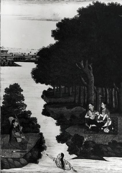 Vrouwen in een landschap door Indian School