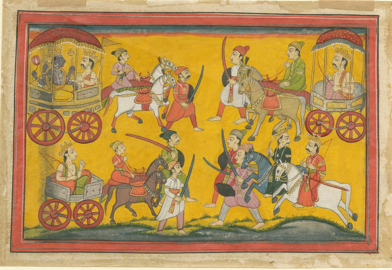 Processie van Vishnu door Indian Art