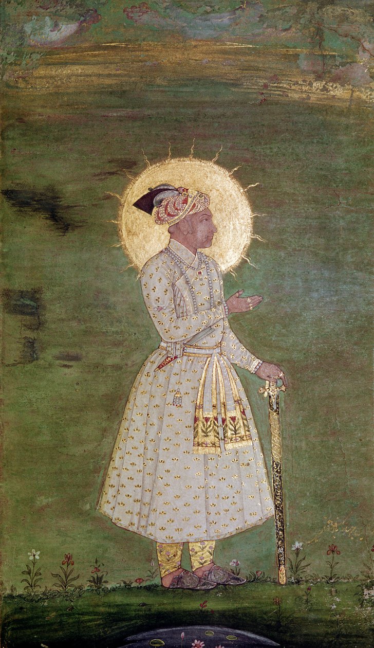 Akbar (1542-1605) door Indian School