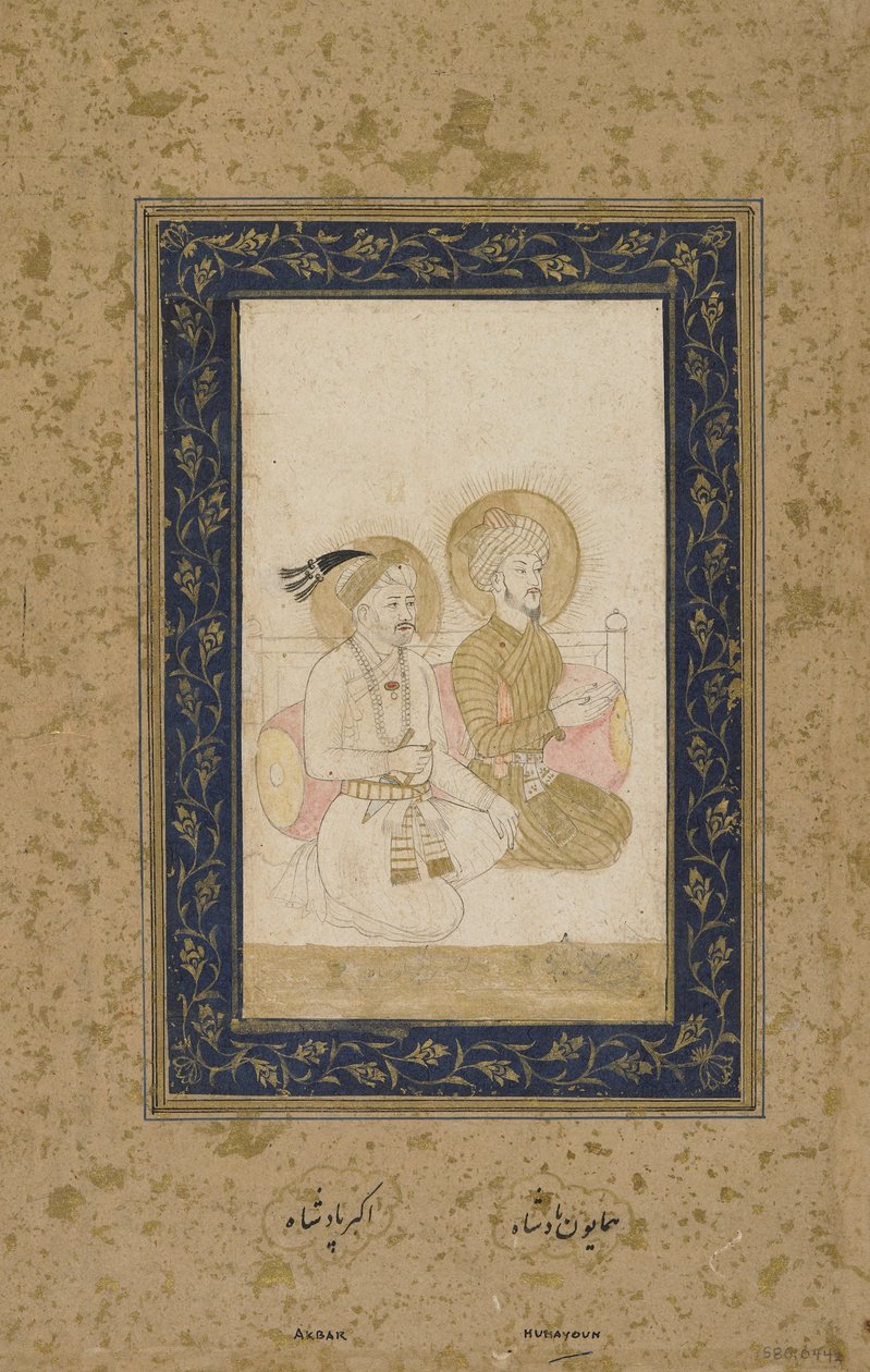 Humayun en Akbar, los album folio, ca. 1900 door Indian School