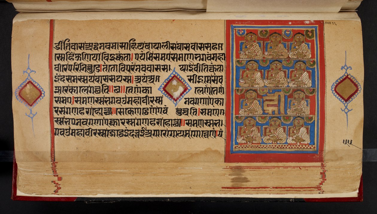 Kalpasutra manuscript folio met Ganadharas door Indian School