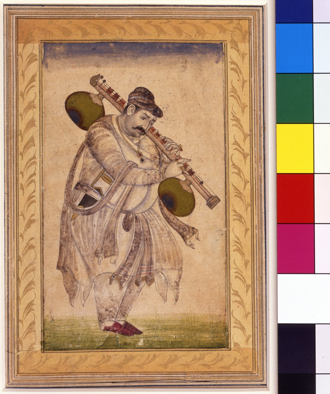 Naubat Khan, de vina-speler door Indian School