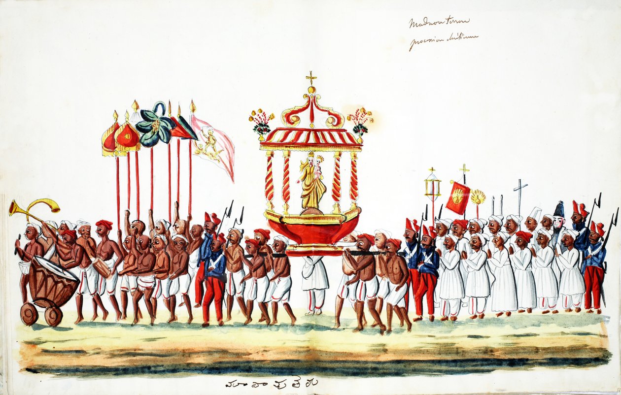 Processie door Indian School