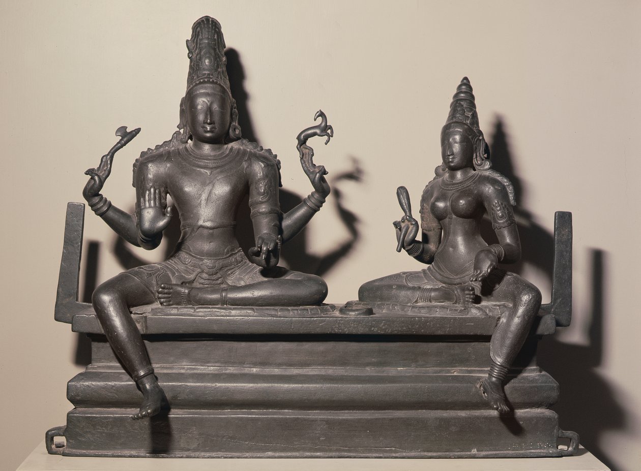 Shiva en Parvati, Chola-dynastie, c.846 door Indian School