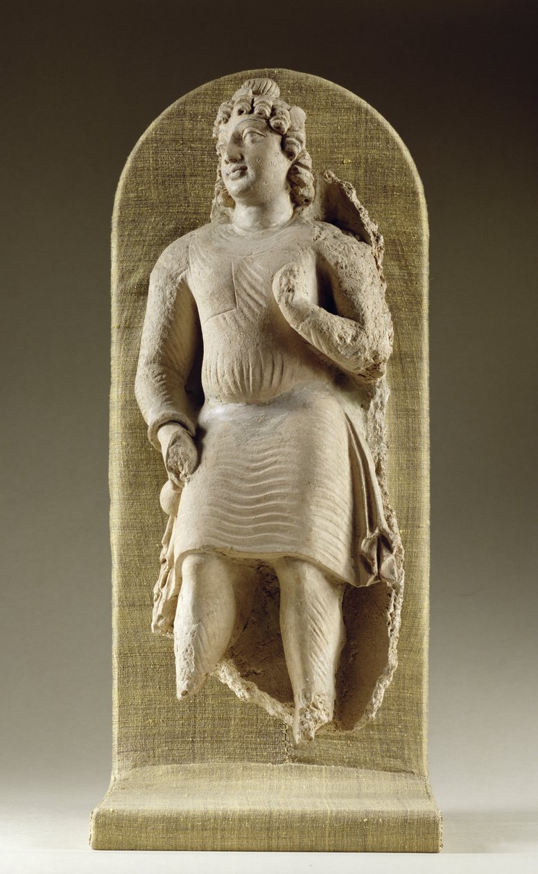 Staande jongeling of Maitreya, Gandhara door Indian School