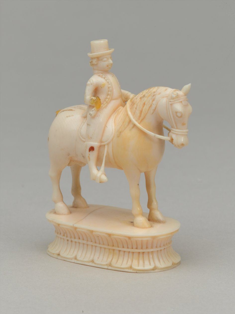Witte ridder, schaakstuk, India, circa 1820 door Indian School