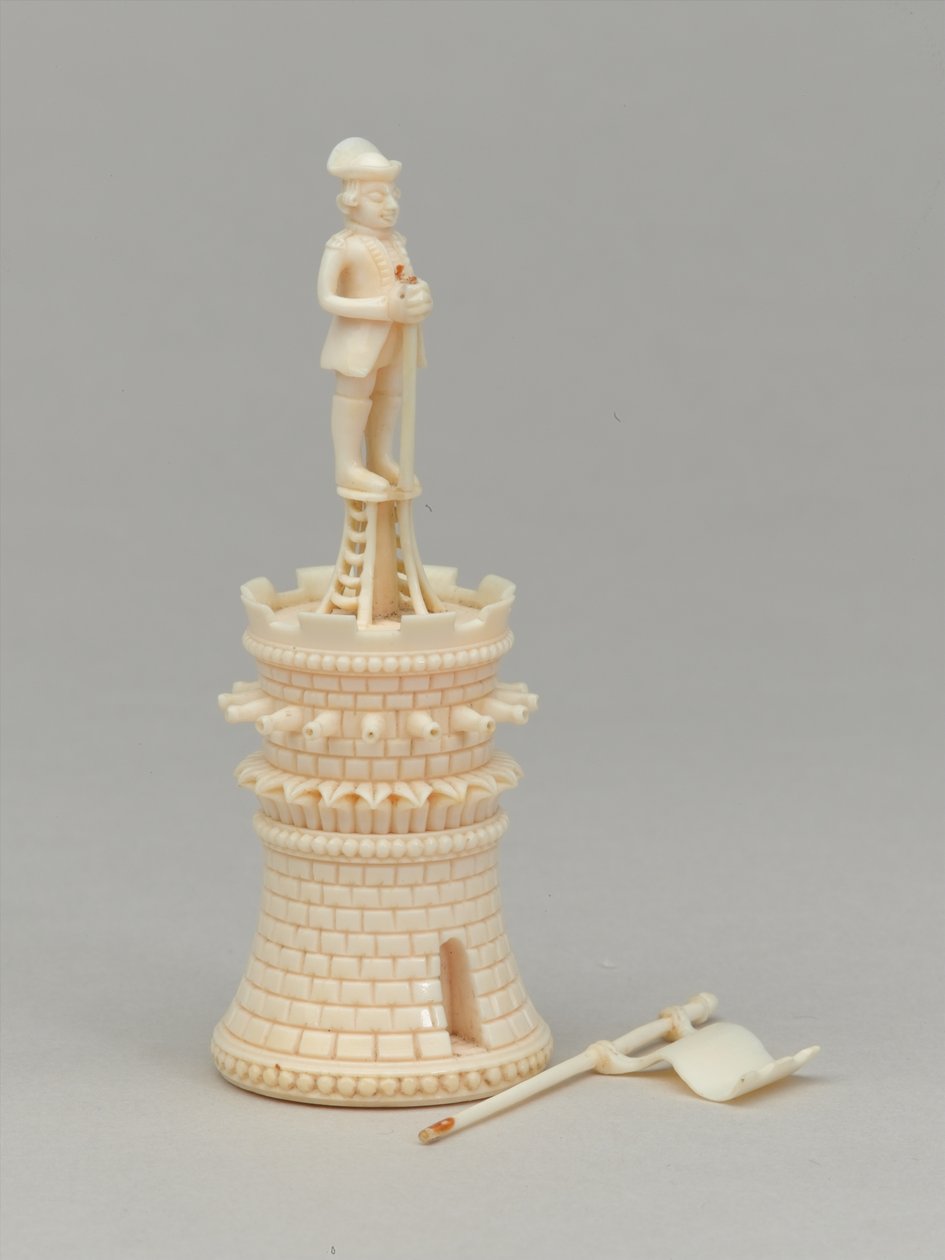 Witte toren, schaakstuk, India, circa 1820 door Indian School