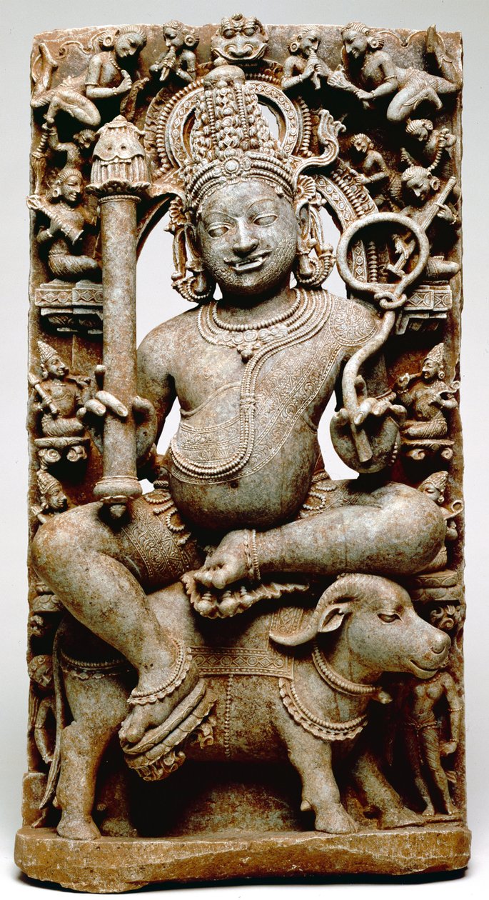 Yama, uit Bhubaneswar, Odisha, 1100 AD door Indian School