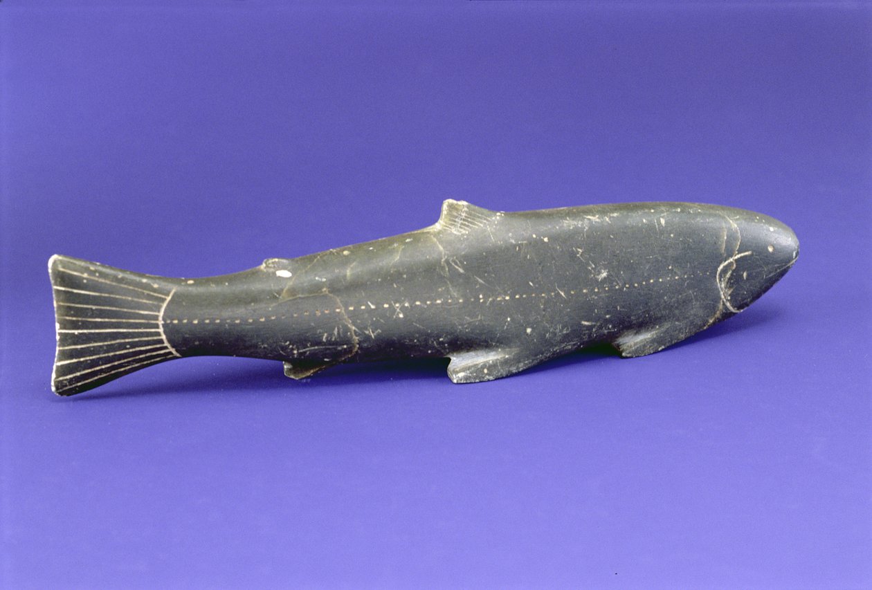 Zalm, van Cape Dorset (zeepsteen) door Inuit School