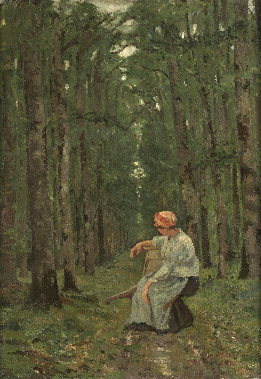 Vrouw in het bos door Ion Andreescu