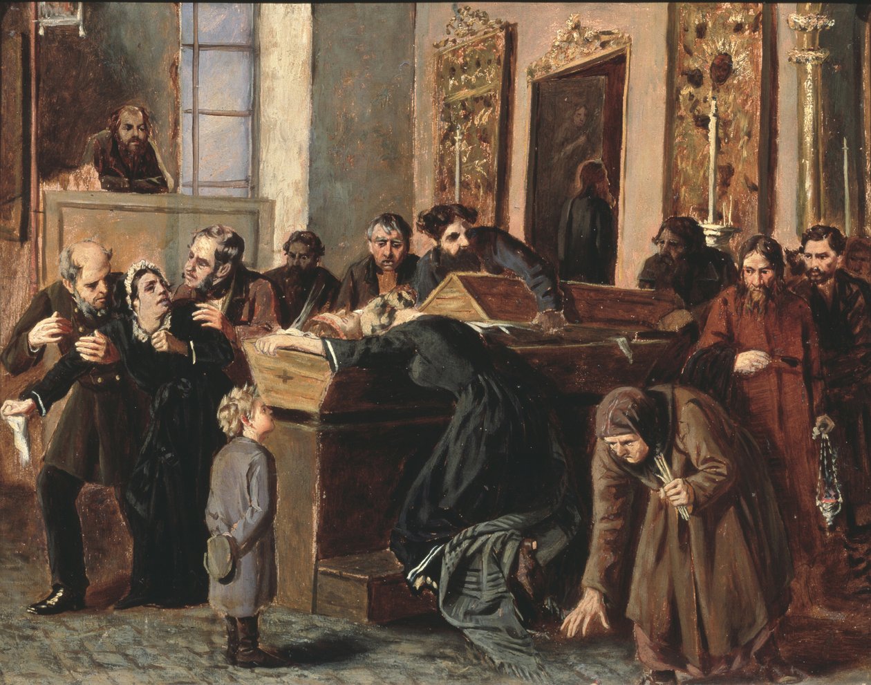 Afscheid van de doden, 1878 door Iosif Petrovich Volkov
