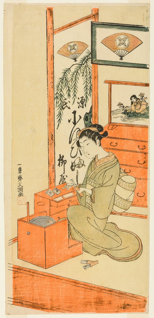 Ofuji van de Yanagi-winkel door Ippitsusai Bunchō