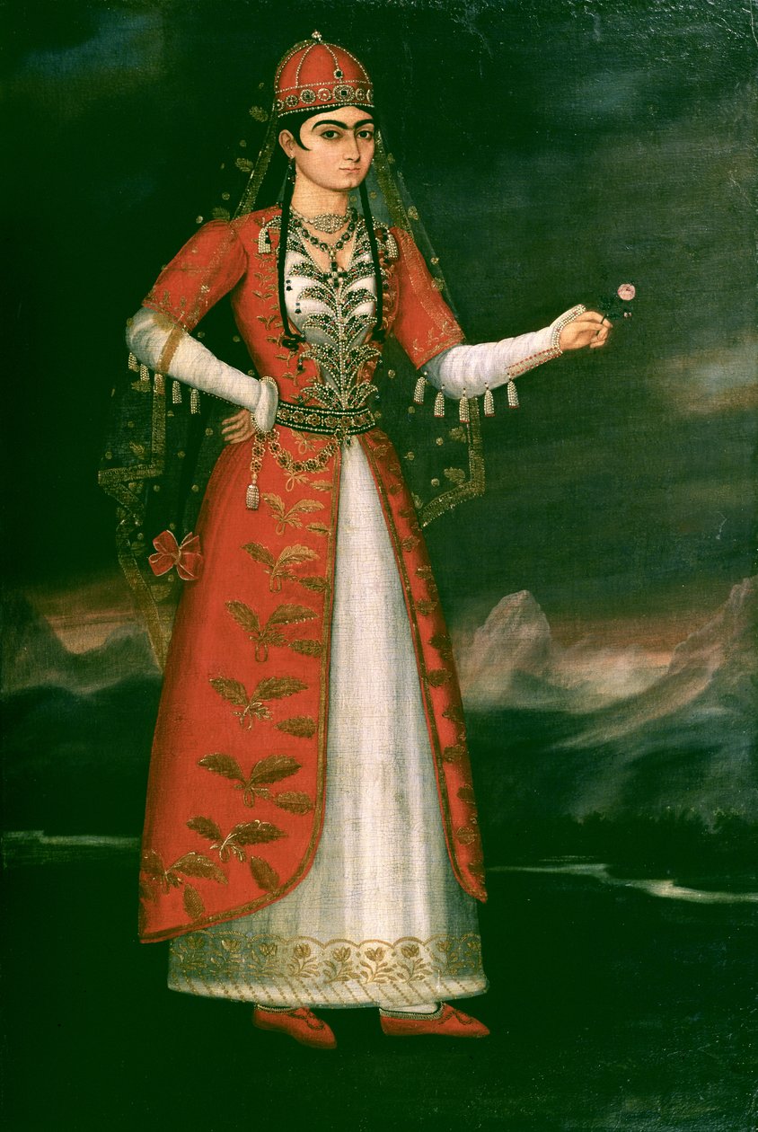 Portret van Nino Eristavi, Iraans, 1829 door Iranian School