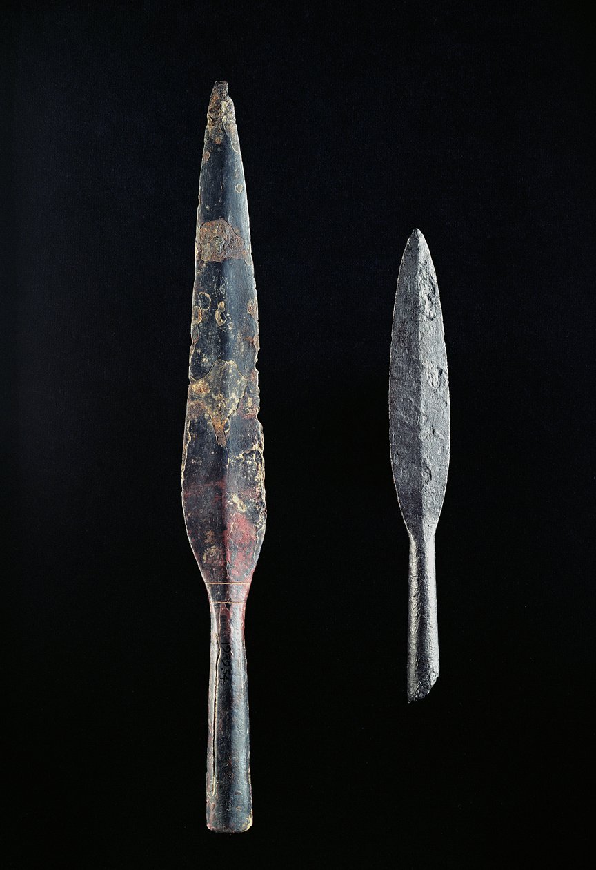 Twee speerpunten (ijzer) door Iron Age