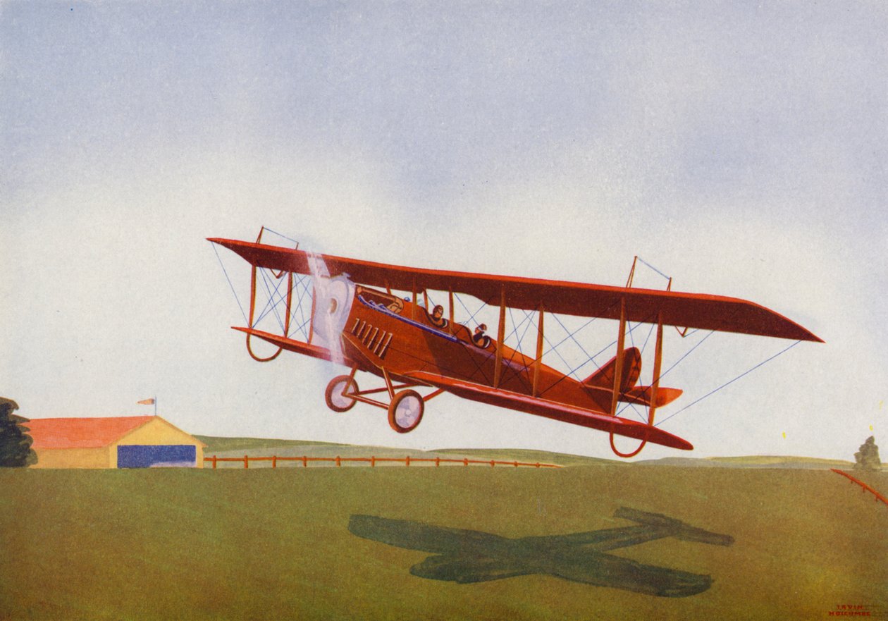 Curtiss JN4D, Jenny (kleurenlitho) door Irvin L. Holcombe