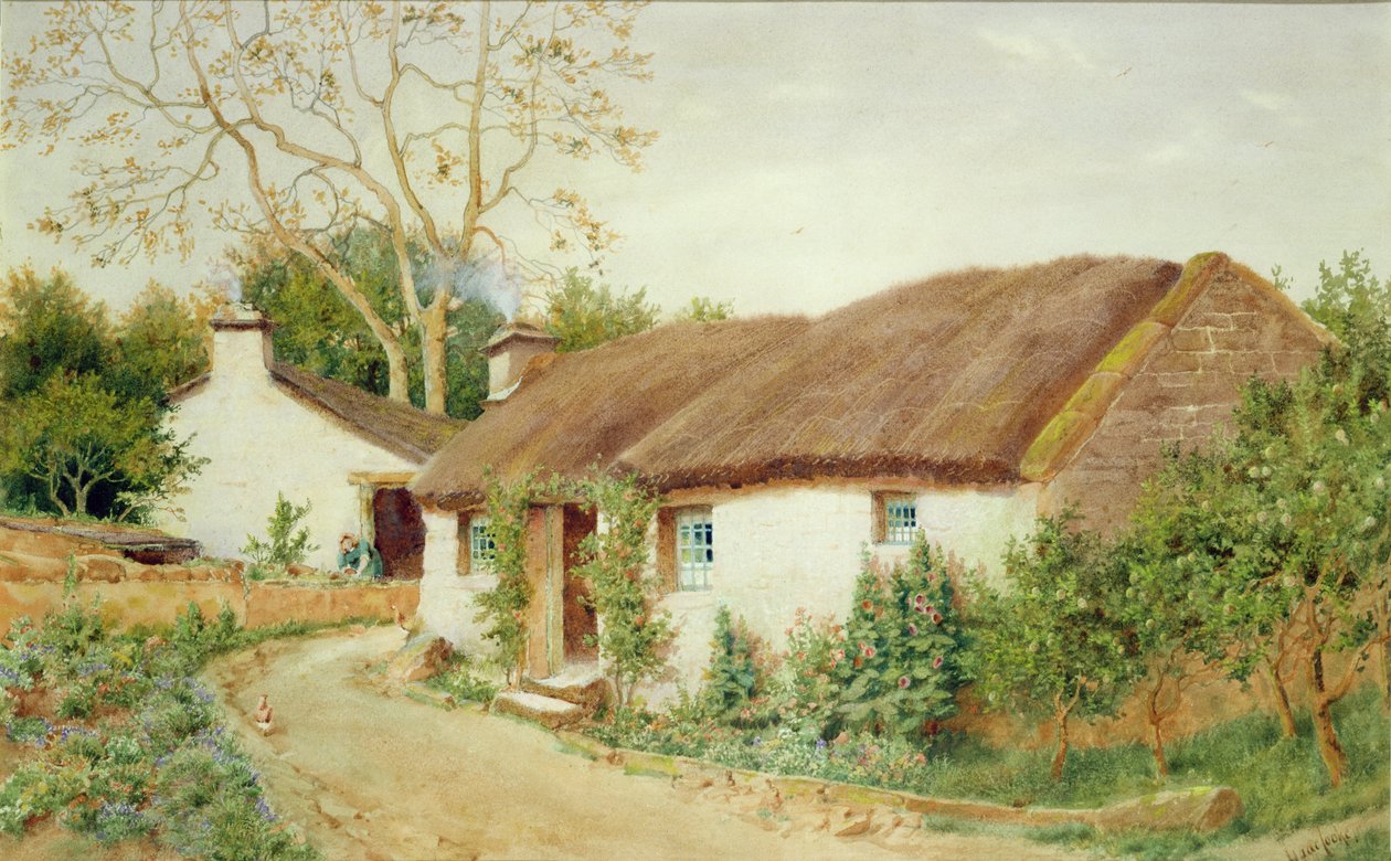 Oude cottage, Colwyn Bay door Isaac Cooke