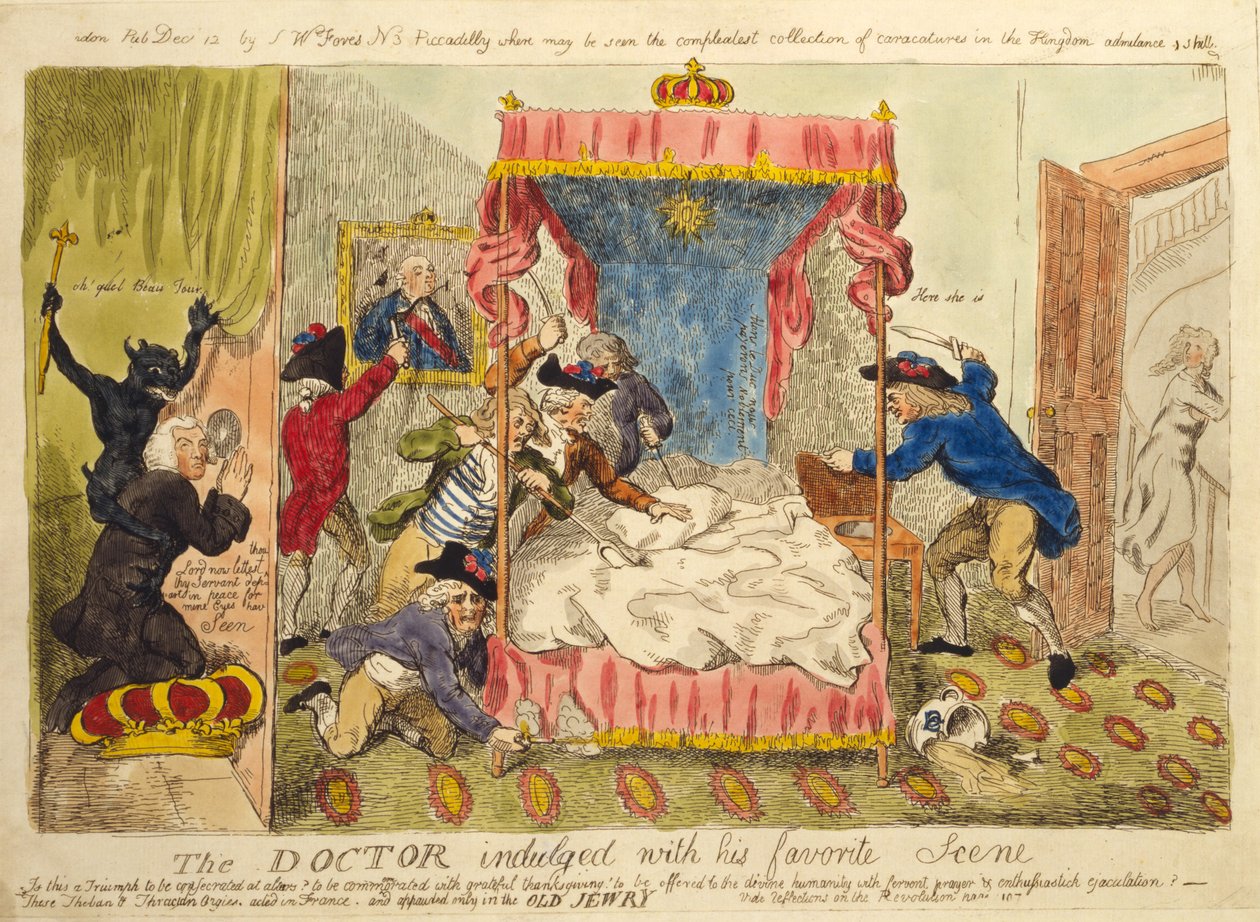 De dokter geniet van zijn favoriete scène, 1790 door Isaac Cruikshank