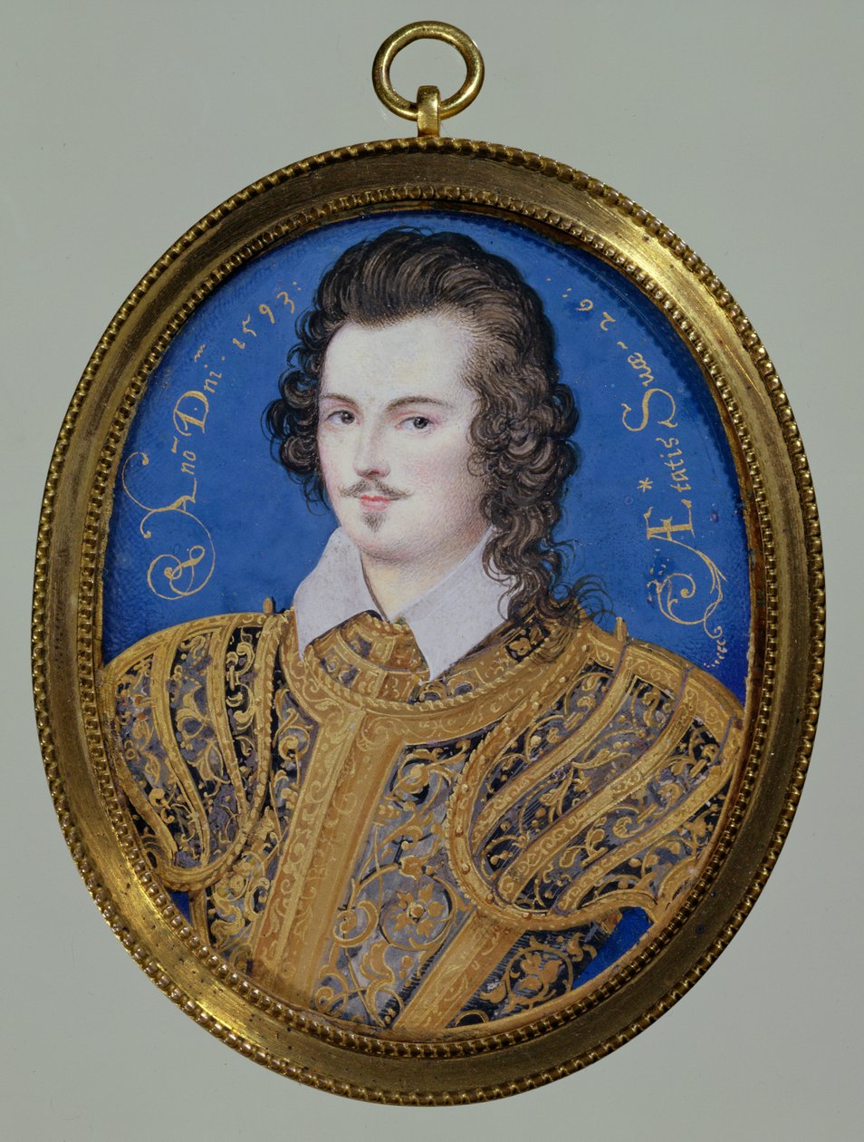 Portret van een onbekende jongeman, 26 jaar oud, 1593 door Isaac Oliver