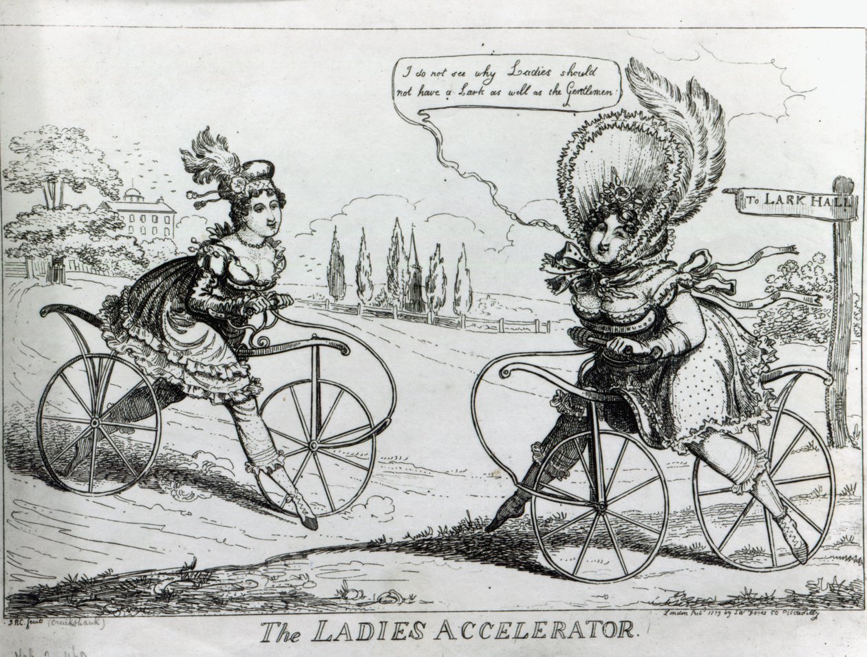 De Damesversneller, 1819 door Isaac Robert Cruikshank