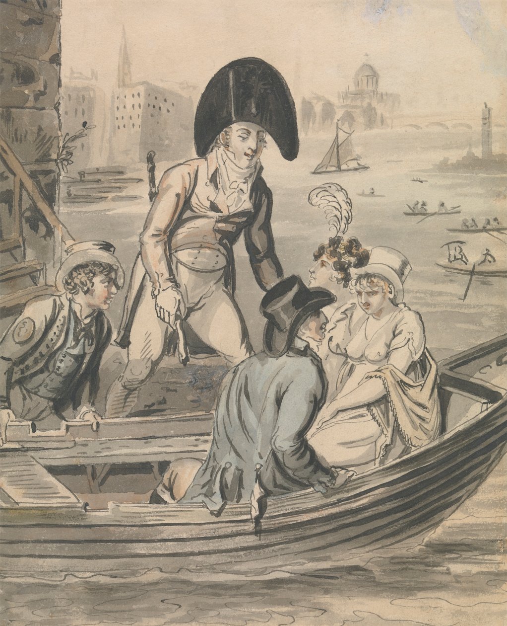 Aan boord gaan op de Veerboot door Isaac Cruikshank