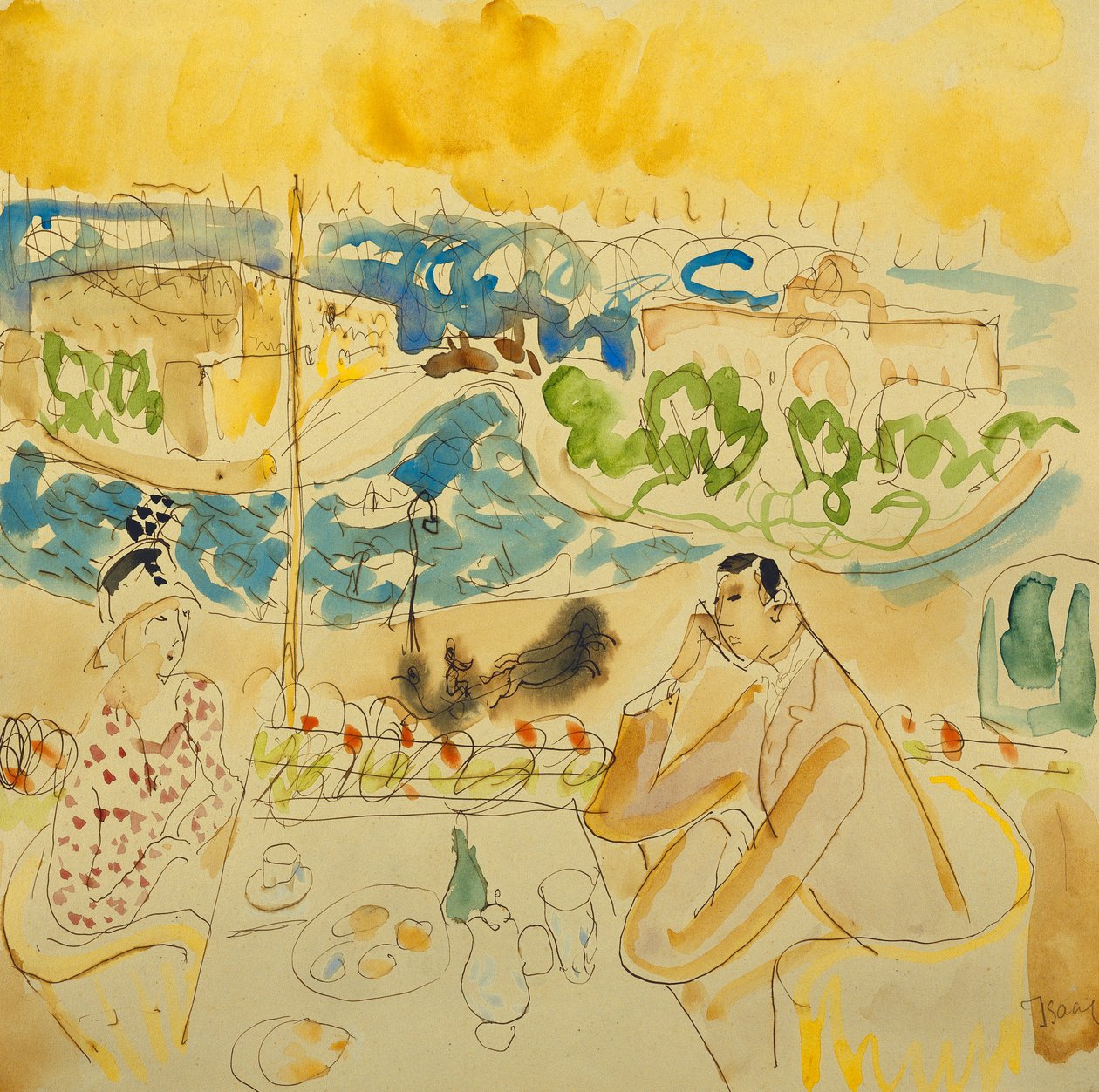 Lunch aan de rivier door Isaac Grunwald