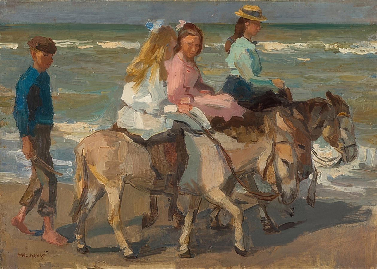 Ezelrijden. 1898-1901 door Isaac Israels