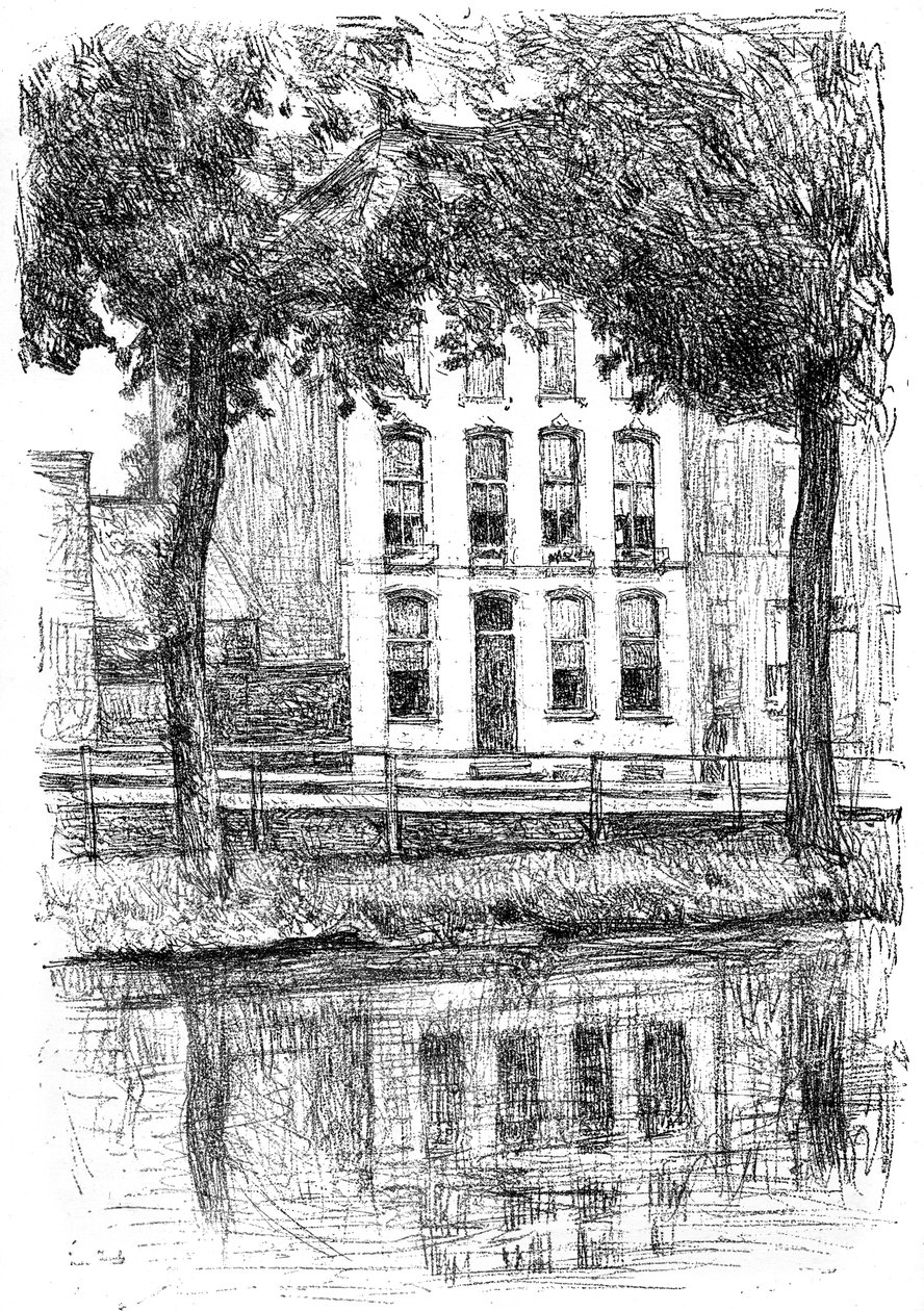 Israëls Huis, gezien vanuit het park, ca. 1880-1882 door Isaac Israels