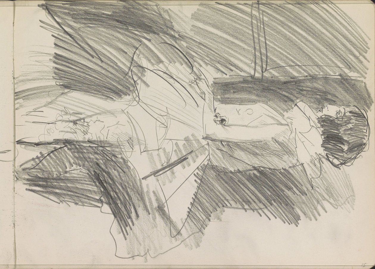 Staande danseres, in profiel door Isaac Israels