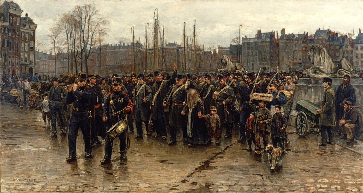 Transport van koloniale soldaten door Isaac Israels