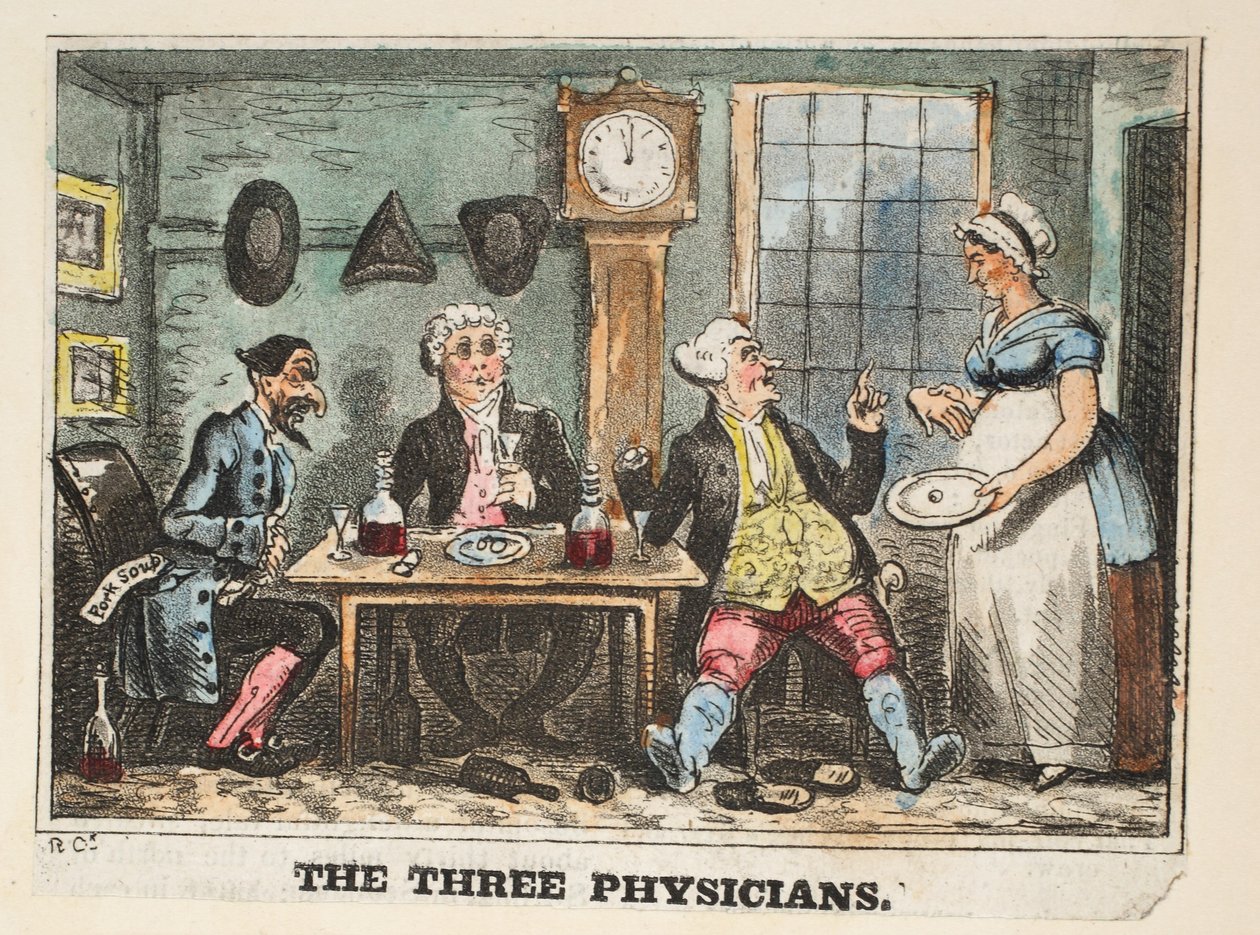 De Drie Artsen, c.1824 door Isaac Robert Cruikshank