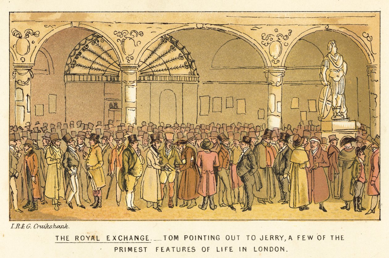 De Koninklijke Beurs door Isaac, Robert and George Cruikshank